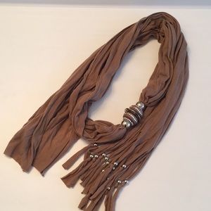 Brown beaded scarf